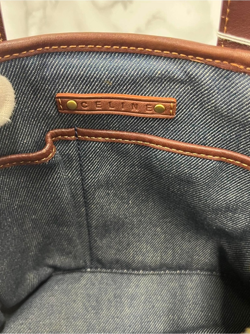 Celine blue denim macadam canvas small tote bag - Picture 9 of 9